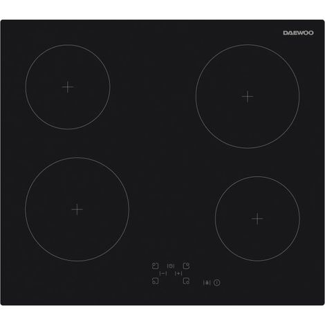 Plaque de cuisson vitrocéramique - DAEWOO - 4 foyers - 60 cm - BH6VTF27BNM - Noir