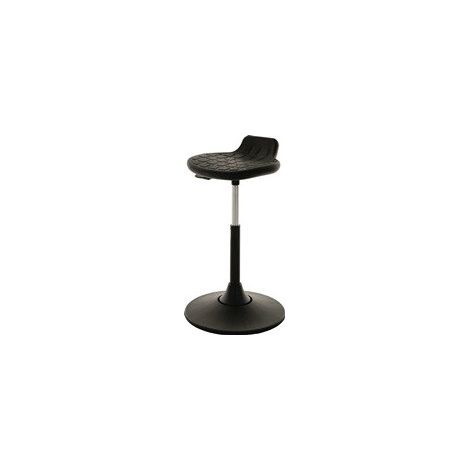 Sgabello girevole LOTZ, base in plastica, imbottitura in schiuma PU, nero, altezza seduta 490-680 mm - I11134-08 (1/2)