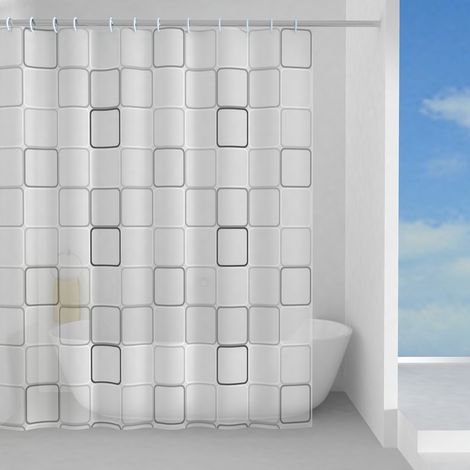 TENDA DOCCIA IN PEVA 'DOMINO' 180x200 cm Grigia (1/2)