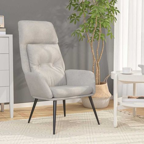 vidaXL Chaise de relaxation Gris clair Similicuir daim (1/5)