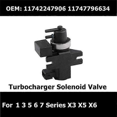 Électrovanne de pression de turbo pour voiture 11747796634 Compatible avec BMW Série 3, 5, X5, E60, E61, E70, E87, E90, E91, E38, E46 1174224 (1/3)