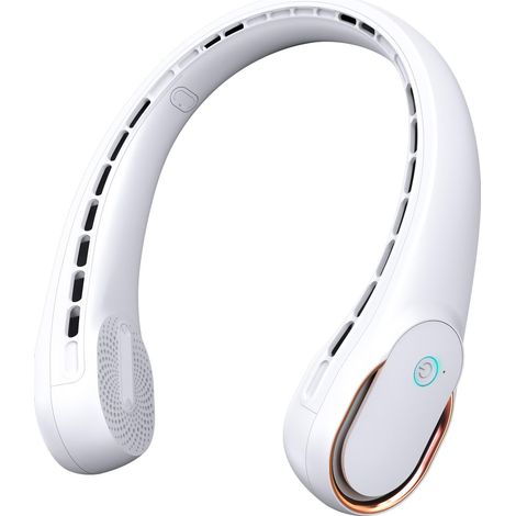 Ventilateur de nuque portable Silencieux avec batterie 4000mAh Flux d'air à 360° Ventilateur de cou à 3 vitesses Anti-enchevêtrement de cheveux Pour le bureau, les déplacements (1/5)