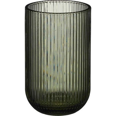 Lot de 6 verres à eau en verre strié gris 450 ml - Gobelets élégants pour la table - PANGIVO (1/2)