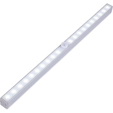Éclairage de placard portable sans fil à 20 LED avec détecteur de mouvement, rechargeable par USB, barre lumineuse sans fil sous comptoir, fixation magnétique amovible pour armoire, placard ou escalie (1/5)