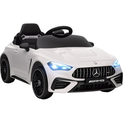 Voiture électrique enfant 12V style Mercedes, blanche, avec télécommande et lumières LED pour 3-6 ans (1/5)