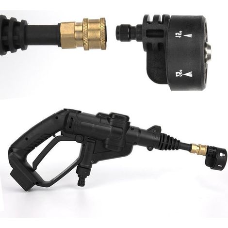 Buse de nettoyeur haute pression, changement rapide 6 en 1 et réglable, embouts rechange avec connecteur 6,35 mm, max 4000 psi pour pression + Tige D'extension - (1/5)