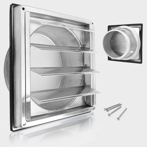 Grille Ventilation 125mm – Inox, Clapet, VMC (1/4)