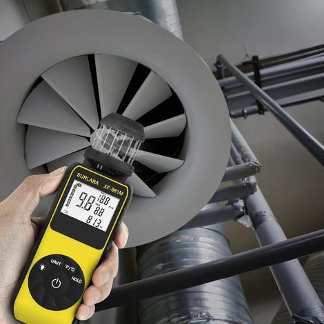 Wind Cup Digital Anemometer, Outdoor Wind Speed Meter 0.7-42m/s, Portable Anemometer Measure MAX/AVG Wind Speed and Temperature (℃/℉), Air Flow Indicator with Compass for Drone, Sailing