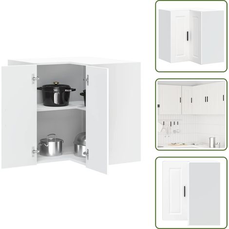 vidaXL Küchen-Eckhängeschrank Porto Weiß Holzwerkstoff (1/5)