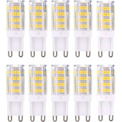 Ampoule LED G9 5W blanc chaud 3000K – Équivalent 40W halogène – 420 lumens – Céramique transparente – Lot de 10 unités (1/5)