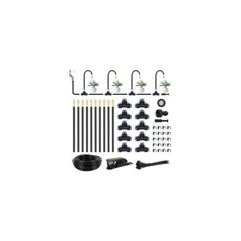Kit d’Irrigation système de brumisation 15m avec 10 Buses de Brume avec Joint en T, système de Refroidissement extérieur par Brume, brumisateur pour terrasse, Jardin (1/4)