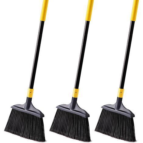 Lot de 3 balais Robustes pour extérieur, intérieur, Commercial, Parfait pour Cour, Garage, Hall, Centre Commercial, Sol, Maison, Cuisine, Bureau, Poils d'animaux domestiques, déchets 137 cm (1/5)