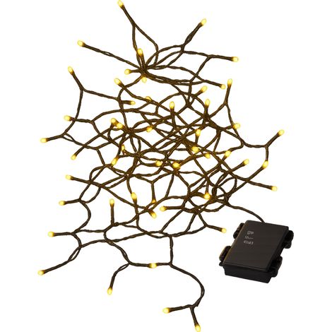 Star LED Lichterkette Akku 160 LEDs warmweiß – 11,2 m Außenlichterkette mit Timer, Batteriebetrieb 3x AA, schwarz, IP44, für Garten, Balkon, Terrasse & Innenbereich (1/5)
