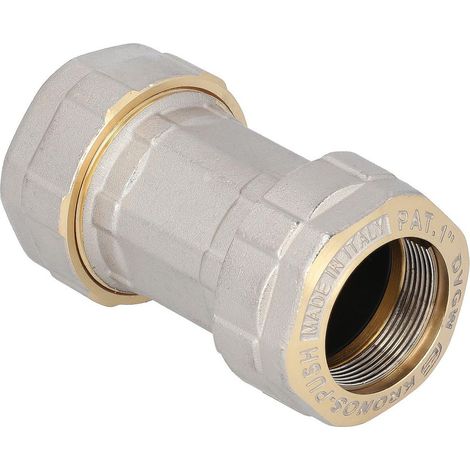 Effebi Push Rohranschluss Kronos, DN 40 1 1/2", Länge 112,8mm, Messing vernickelt