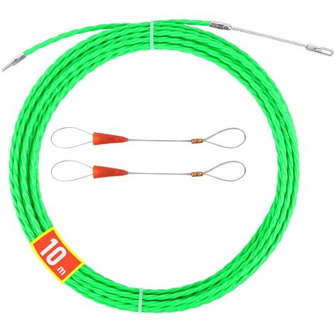 2 Aiguille Electricien 10M, Diamètre 4,5mm, Tête Flexible Guidage, Tire Cable PET Vert, Pose Chemins Câbles (1/5)