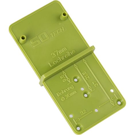 2er Pack - SO-TECH® Bohrschablone EasyGreen für Topfbohrungen und Lochreihen