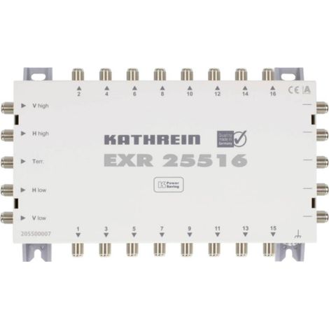 Kathrein EXR 25516 Commutateur multiple SAT Entrées (commutateur multiple): 5 (4 SAT/1 terrestre) Nombre d'abonnés: 16