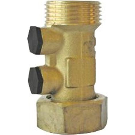 Clapet antipollution contrôlable W.F avec purges imperdables - Mâle/Femelle écrou libre 3/4'' (20/27) Calibre 15 - longueur 58mm - Watts