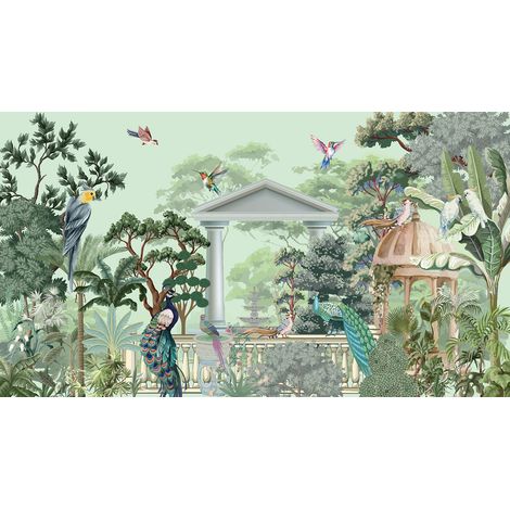 Papier peint panoramique - Jardin Oiseaux - 130 cm x 73 cm (1/2)