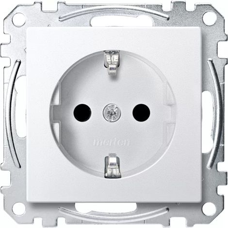 Merten Steckdose 1-fach polarweiß mit UP mit BS System M MEG2300-0419 IP20 (1/2)