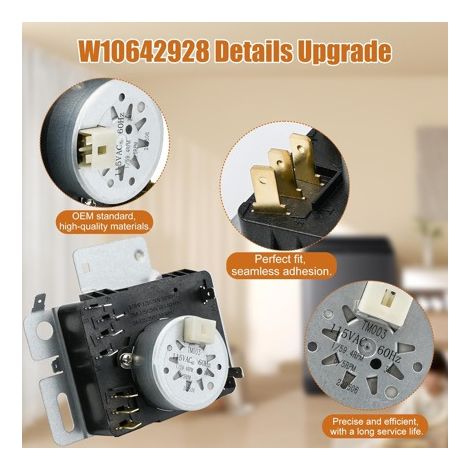 Trockner-Timer W10642928 WPW10642928 kompatibel mit Mattel 115V Trockner-Timern (1/3)