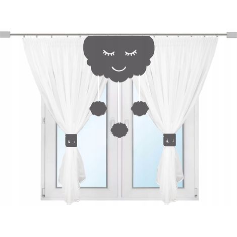 Tenda per bambini CLOUD con ganci DELIKANTA e mantovana traforata, 300x150