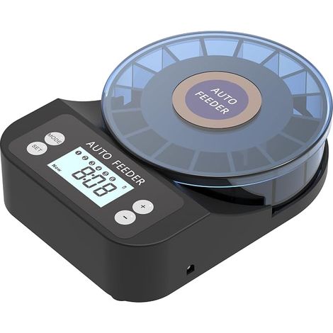 Automatic Aquarium Fish Feeder, Automatic Food Dispenser with Timer, Rechargeable Feeder with USB Cable