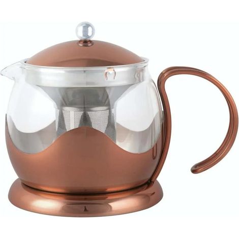 La Cafetière Teiera de vetro con infusore de a fogli sciolti de 1 L, rame