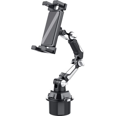 Support gobelet voiture pour tablette et téléphone – Rotation 360°, pince automatique à une main avec base antidérapante en silicone (Convient aux tablettes jusqu'à 11 inch) (1/4)