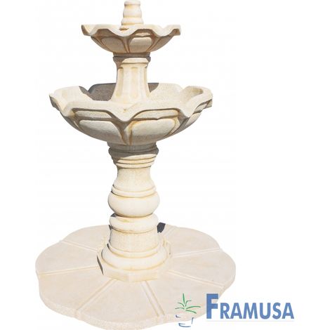 FUENTE DE PIEDRA ARTIFICIAL CENTRAL TREVERI OCRE CON BOMBA PARA JARDIN