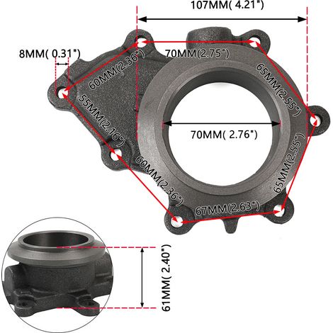 Convient pour Ford 7.3L GTP38 Turbo, couvercle de port de soupape d'échappement à haut débit (1/4)