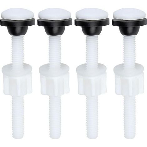 4 pièces kit de boulons d'étanchéité pour réservoir de toilettes, vis de fixation en plastique antirouille, trousse de réparation pour réservoir WC et fixations de salle de bain (1/5)