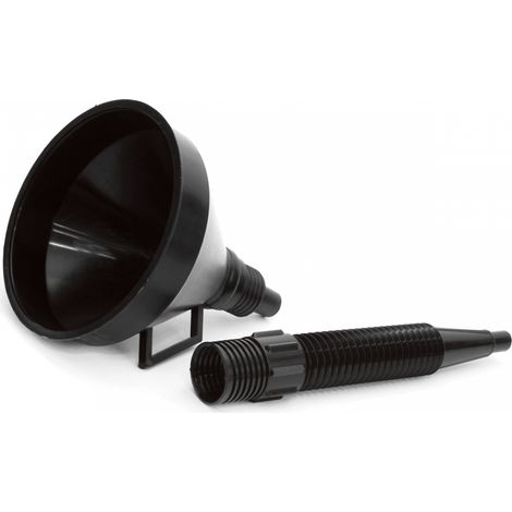 Flexibler schwarzer Trichter mit Sieb für Kraftstoff, Flüssigkeiten, Wasser, amio-02005 (1/2)