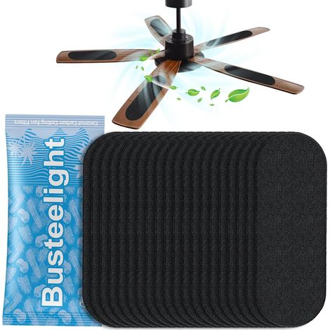 Filtres pour Ventilateur de Plafond (20 Pièces) Filtres Anti-Poussière pour Pales de Ventilateur avec Charbon Actif de Noix de Coco, Installation Autocollante Facile (1/5)