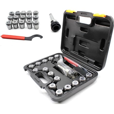 Spannzangenfutter Set 17tlg, Prazision Spannzange ER32 MK3 M12 Federzange Gravieren und Fräsen Drehmaschine Werkzeug 3-20mm Spannzangenfutter mit Koffer, für CNC Graviermaschine