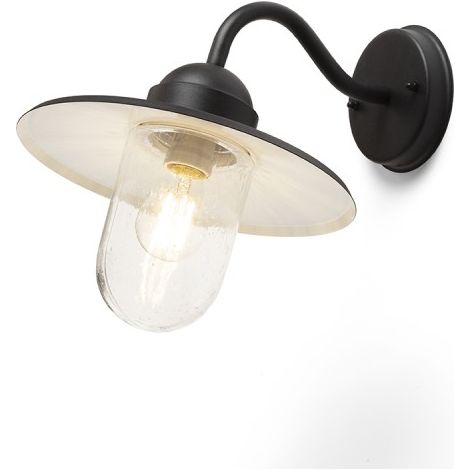 Lampada applique BEACON da parete nero vetro strutturato 230V E27 60W IP44