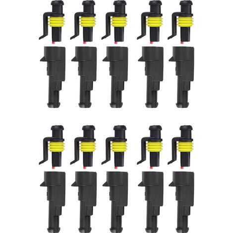 Lot de 10 connecteurs électriques étanches à 1 broche pour câbles automobiles (1/5)