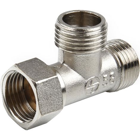 Raccord En T Cuivre - Robinet Diviseur À Trois Voies G1/2" - Pour Douche Bidet Toilette Baignoire - 1 Pièce (1/5)