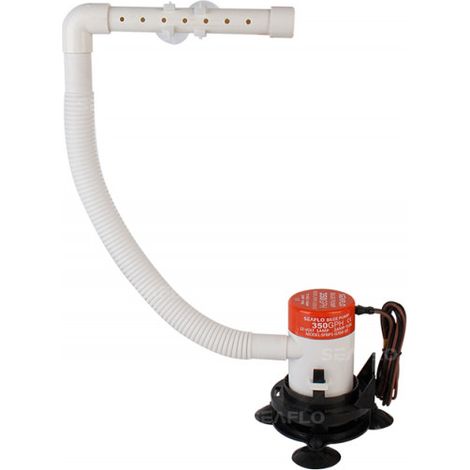 Pompe à air pour aquarium jusqu'à 110L – Entièrement immergée – Fonctionnement silencieux – Construction robuste en ABS – 12V 321 GPH – Seaflo
