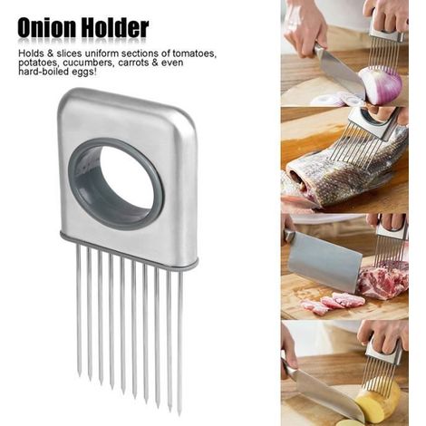 Trancheuse Coupe Oignon Titulaire - ONEVER - MANDOLINE - EMINCEUR - COUPE-ALIMENT - Acier Inoxydable (1/4)