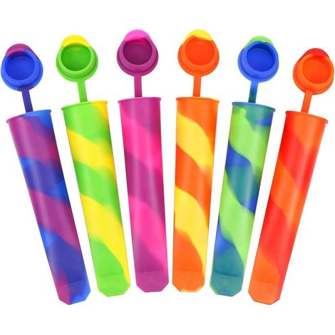 Eisförmchen Stieleisformer Popsicle Silikon Deckel 6 Stück Bunte 6stk (1/5)