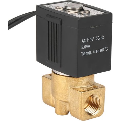 Électrovanne G1/4" 2 voies à action directe normalement fermée, 0-1,0 MPa, 110 V (1/5)