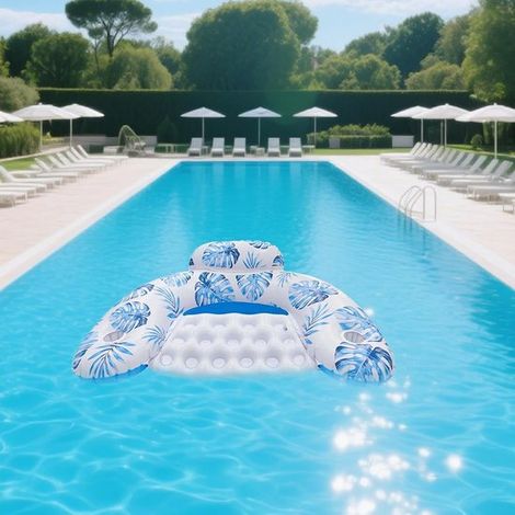 Sedia galleggiante gonfiabile - Per adulti, a forma di U, con portabicchiere, per piscina, spiaggia, fiume, festa (1/3)