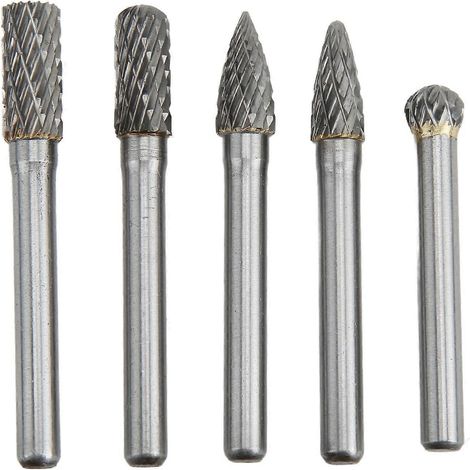 5-teiliges Set Hartmetall-Rotationsfräser 6x8mm Doppelschnitt zum Polieren, Schleifen und Gravieren