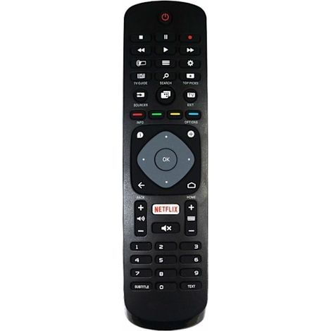 Universal Philips Smart TV Remote with Netflix Replacement Function, Black