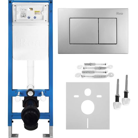 Ensemble Bâti-Support WC SLIM 024N avec plaque de commande  J satin (1/5)