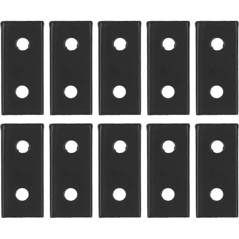 10 Stück flache Befestigungsplatten aus Aluminiumlegierung mit 2 Löchern, rostfrei, korrosionsbeständig, Metall-Befestigungswinkelverbinder