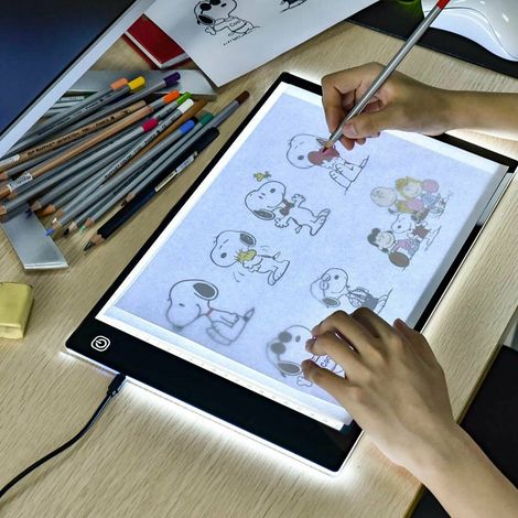 Table lumineuse LED ultra-mince et réglable, alimentée par USB, idéale pour la peinture diamant, le dessin, le pochoir, le streaming, l'animation et le croquis. (1/5)