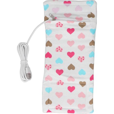 Chauffe-biberon USB portable, sac chauffant compact avec thermostat et fermeture éclair pour voyages et extérieur. (1/5)