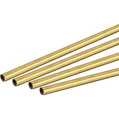 sourcing map Brass Tube Round 4mm External Diameter 0.2mm Wall Thickness 300mm Pipe Length 4 Pcs (1/5)